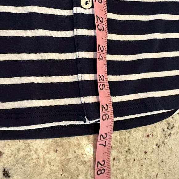 New LA Made top blouse blue and white horizontal striped. Size M - Picture 12 of 12